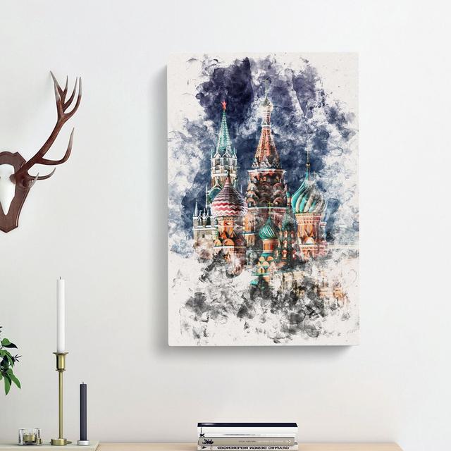 The Kremlin in Moscow Russia - Wrapped Canvas Painting Print East Urban Home Size: 91cm H x 60cm W x 3cm D on Productcaster.