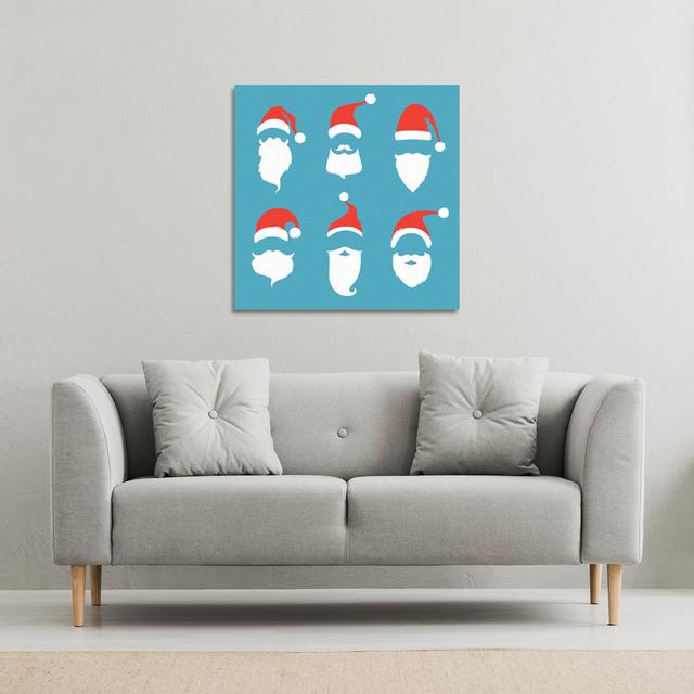 Santa Hats - Wrapped Canvas Print The Seasonal Aisle Size: 90cm H x 90cm W on Productcaster.