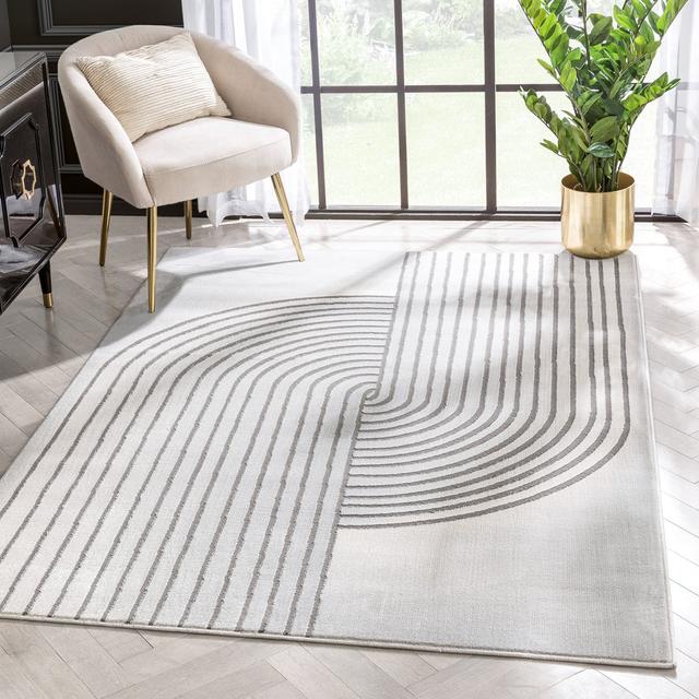 Fairmont Archer Retro Machine Woven Grey Rug Well Woven Rug Size: Rectangle 120 x 160cm on Productcaster.