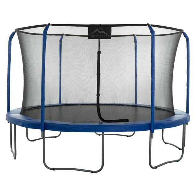 Skytric 13' Large Trampoline with Top Ring Enclosure Set | Garden Outdoor Trampoline with Safety Net Upper Bounce on Productcaster.