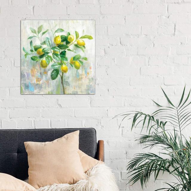 Lemon Branch by Danhui Nai - Wrapped Canvas Painting Print Brambly Cottage Size: 66.04cm H x 66.04cm W x 1.91cm D on Productcaster.