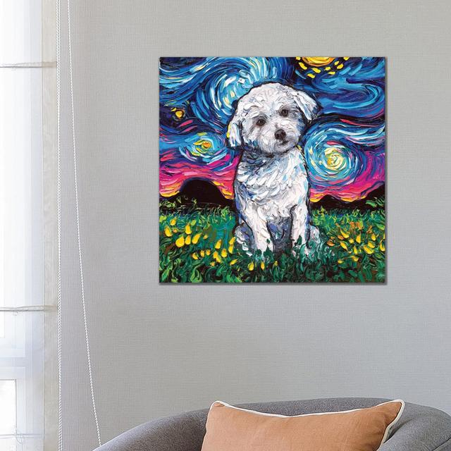 Maltese Night by Aja Trier - Wrapped Canvas Print ClassicLiving Size: 66.04cm H x 66.04cm W x 3.81cm D on Productcaster.