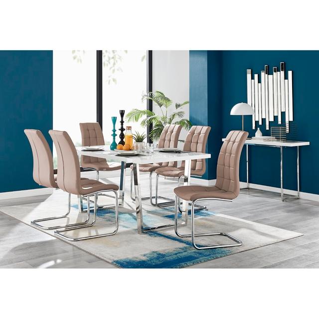 Eubanks 6 - Person Dining Set Canora Grey Colour (Chair): Cappuccino on Productcaster.