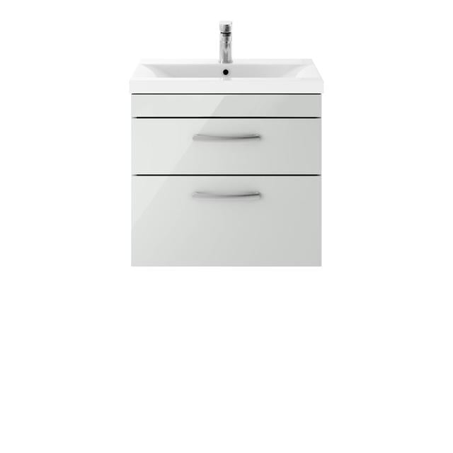 Caillen 605mm Wall Mount Vanity Unit 17 Stories Vanity Unit Colour: Gloss Grey Mist on Productcaster.