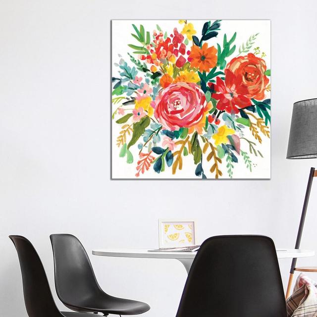 Bright Bouquet II by Carol Robinson - Painting Print on Canvas 17 Stories Size: 45.72cm H x 45.72cm W x 3.81cm D, Format: Wrapped Canvas on Productcaster.