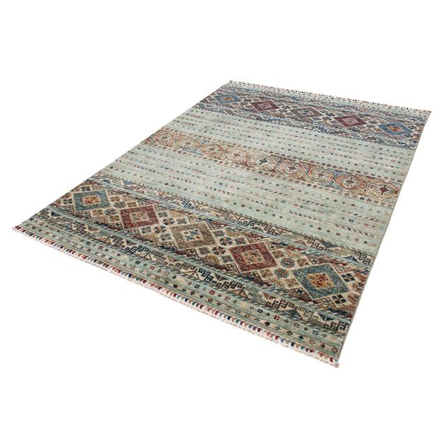 One-of-a-Kind Alzenia Hand-Knotted 149cm x 199cm Wool Area Rug in Brown/Green Latitude Vive on Productcaster.