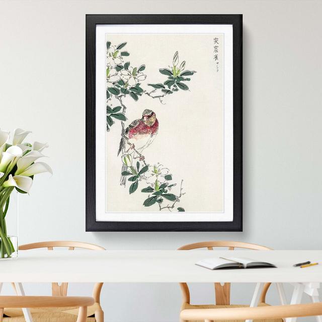 Japanese Long-Tailed Rosefinch by Numata Kashu - Picture Frame Painting Print East Urban Home Format: Black Framed, Size: 87cm H x 62cm W x 2cm D on Productcaster.