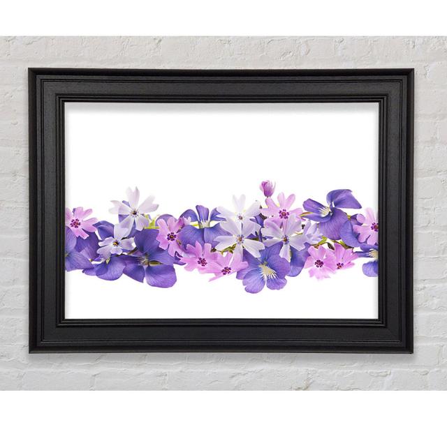 Pink And Violet Flowers Laid Out - Single Picture Frame Art Prints Ebern Designs Size: 42cm H x 59.7cm W x 8cm D on Productcaster.