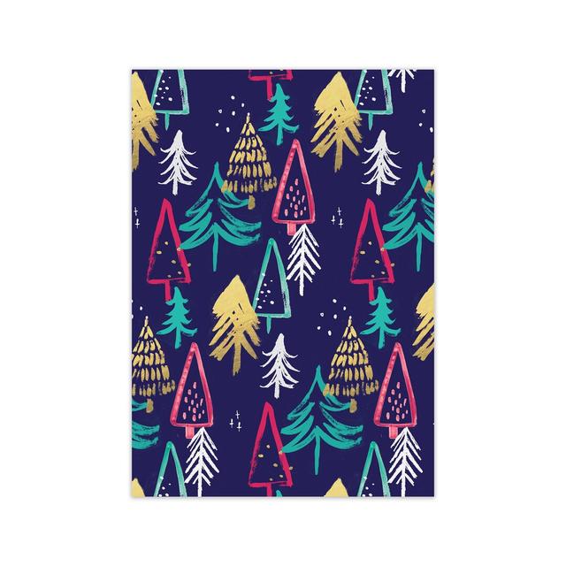 Christmas Trees Pattern by Laura Irwin - Print The Seasonal Aisle Frame Option: No Framed, Size: 42cm H x 29.7cm W x 3cm D on Productcaster.