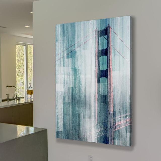 Golden Gate Graphic Art Wrapped on Canvas East Urban Home Size: 45cm H x 30cm W x 5cm D on Productcaster.