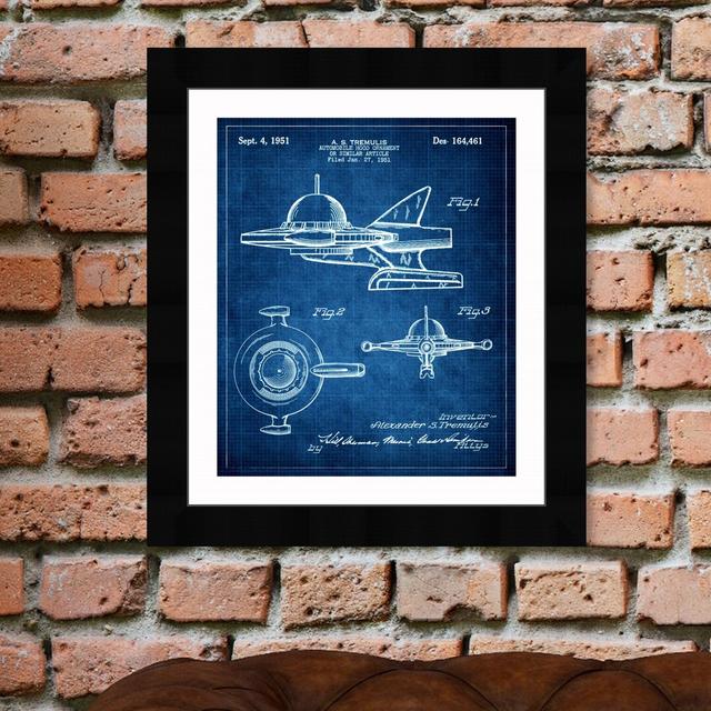 'Spaceship Ornament 1951' Framed Graphic Art East Urban Home Size: 31 cm H x 25 cm W on Productcaster.