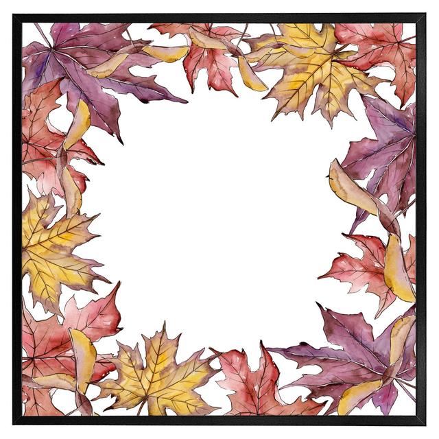 Townsville Gold & Purple Leaves - Single Picture Frame Art Prints ClassicLiving Size: 51cm H x 51cm W x 4cm D, Frame Colour: Black Framed on Productcaster.