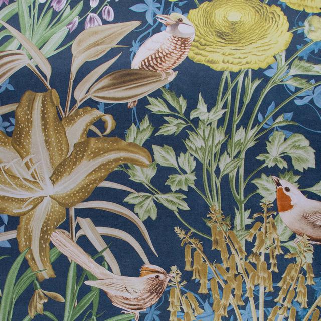 Harldson Mo'orea Inspired Flowers And Birds 8.5 m x 70cm Wallpaper Roll Bay Isle Home Colour: Blueberry on Productcaster.