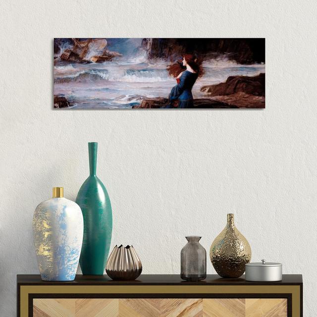 MirandaThe Tempest by William Waterhouse - Wrapped Canvas Panoramic Gallery-Wrapped Canvas Giclée ClassicLiving Size: 30.48cm H x 91.44cm W x 1.905cm on Productcaster.