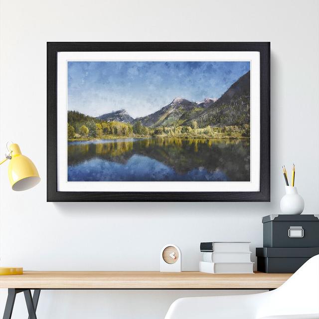 Alpine Lake In Colorado - Picture Frame Painting Print East Urban Home Size: 62cm H x 87cm W x 2cm D, Format: Black on Productcaster.