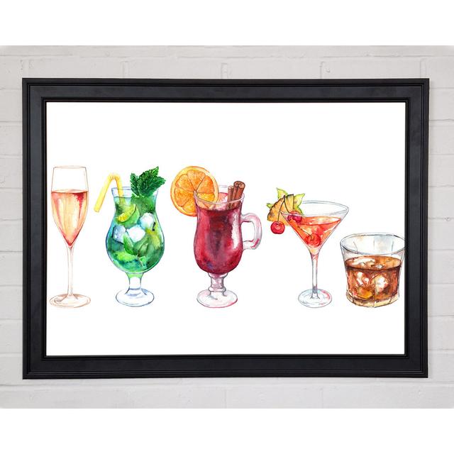 Cocktails Of Summer Framed Print Rosalind Wheeler Size: 42cm H x 59.7cm W x 1.5cm D, Format: Black Framed Paper on Productcaster.