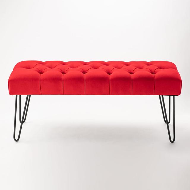 Blanca Upholstered Bench bench4home Upholstery: Red, Size: H40 x W45 x D30cm on Productcaster.