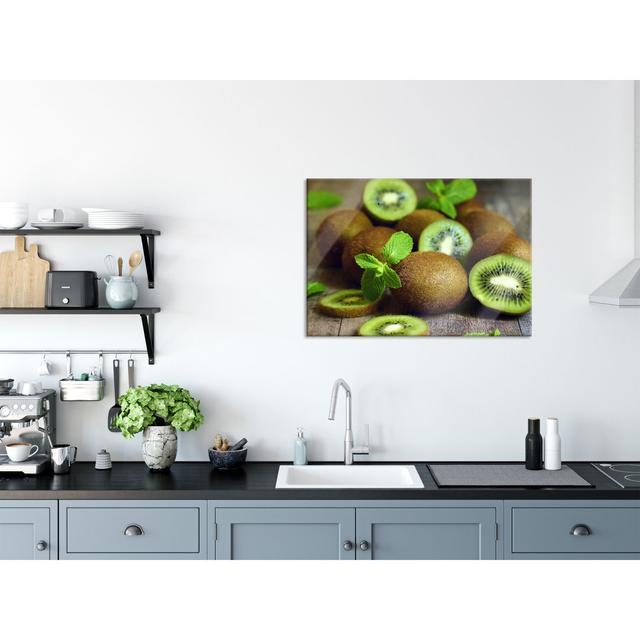 Kiwis On Wooden Table - No Frame Print on Glass Brayden Studio Size: 60cm H x 80cm W on Productcaster.