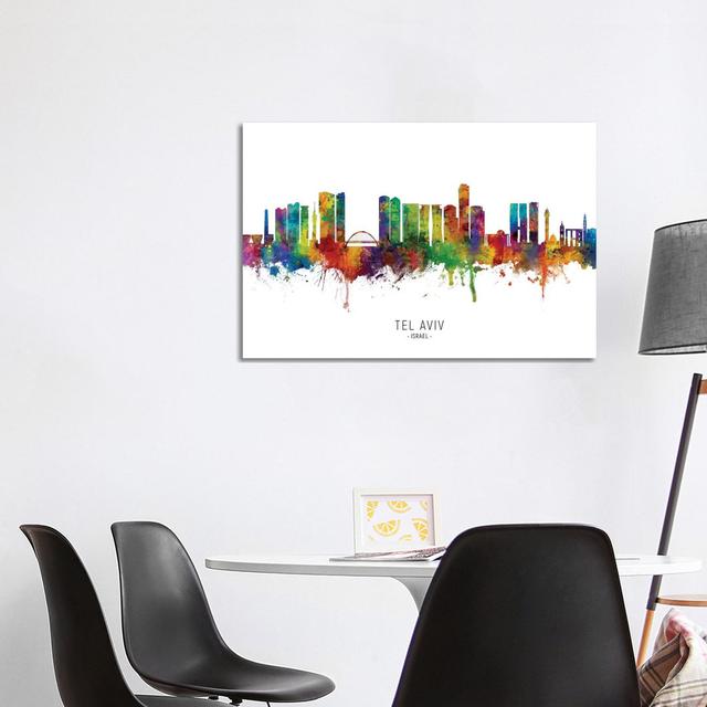 Tel Aviv Israel Skyline by Michael Tompsett - Wrapped Canvas Print Latitude Run Size: 66.04cm H x 101.6cm W x 3.81cm D on Productcaster.