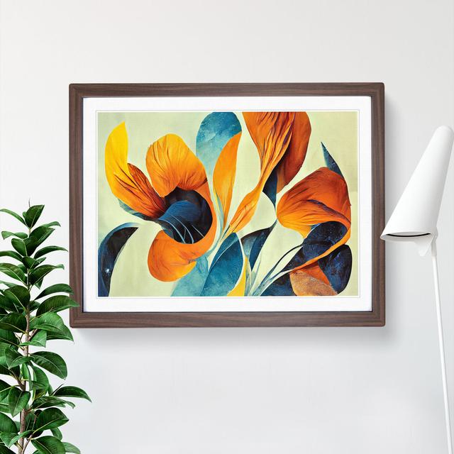 Abstract Floral Art Vol.5 - Single Picture Frame Print Marlow Home Co. Size: 34cm H x 46cm W x 2cm D, Frame Colour: Walnut on Productcaster.