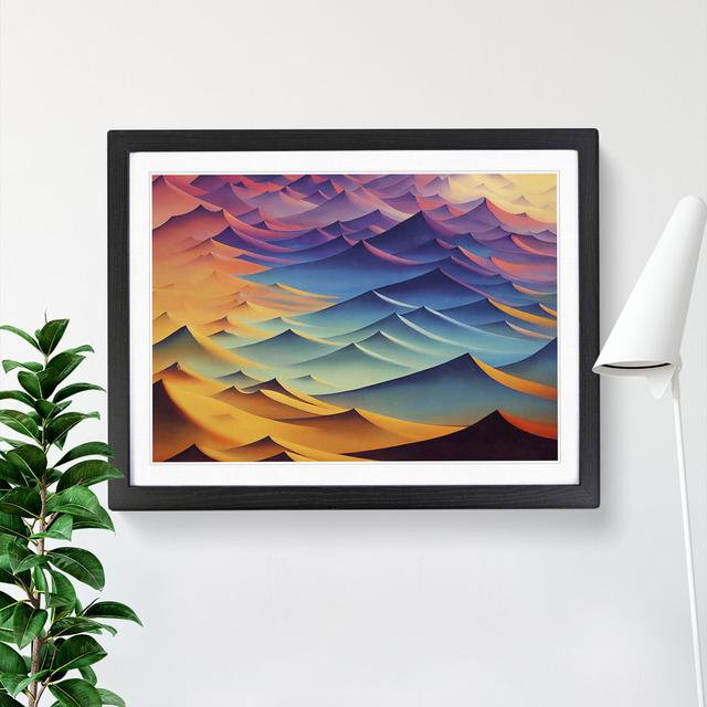 Wild Abstract Mountains - Picture Frame Painting Alpen Home Format: Black Framed, Size: 34cm H x 46cm W x 2cm D on Productcaster.