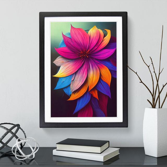 Brilliant Flower - Picture Frame Painting Marlow Home Co. Frame Colour: Black, Size: 34cm H x 25cm W x 2cm D on Productcaster.