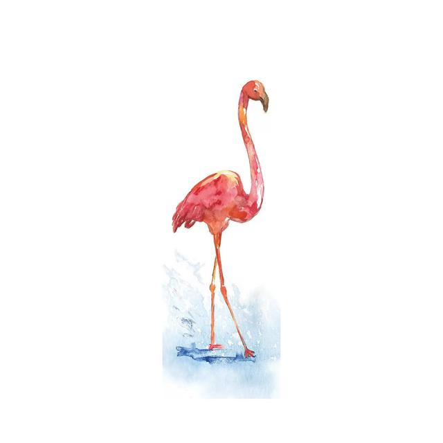 Flamingo Splash I by Nan - Wrapped Canvas Print Pergo Classics Size: 182.88cm H x 60.96cm W x 3.81cm D on Productcaster.