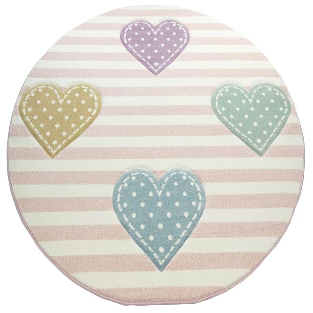 Zyaire Heart Machine Woven Pink Rug Isabelle & Max Rug Size: Round 160cm on Productcaster.