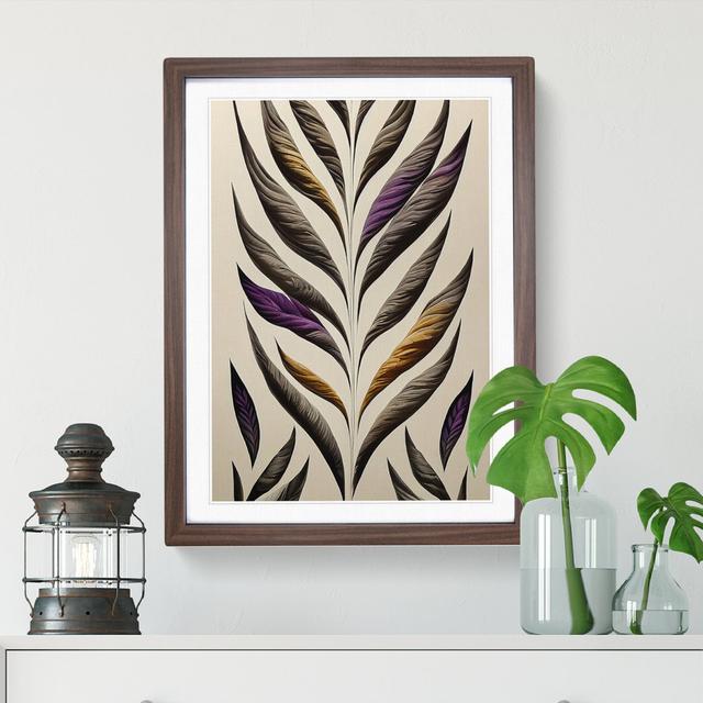 XV1022-3417X Peaceful Feathers - Print World Menagerie Size: 66cm H x 48cm W, Format: Walnut Framed on Productcaster.