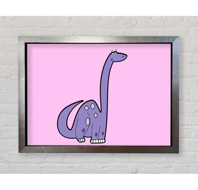 Grafikdruck Tall Dinosaur Baby Roomie Kidz Größe: 84,1 cm H x 118,9 cm B x 3,4 cm T, Farbe: Rosa, Format: Silver Framed Paper on Productcaster.