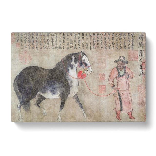 Stallion With A Groom by Han Gan - Wrapped Canvas Painting East Urban Home Size: 40cm H x 60cm W x 3cm D on Productcaster.