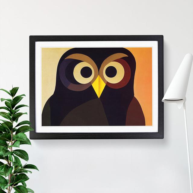 Owl - Picture Frame Graphic Art 17 Stories Size: 34cm H x 46cm W, Frame Colour: Black Framed on Productcaster.