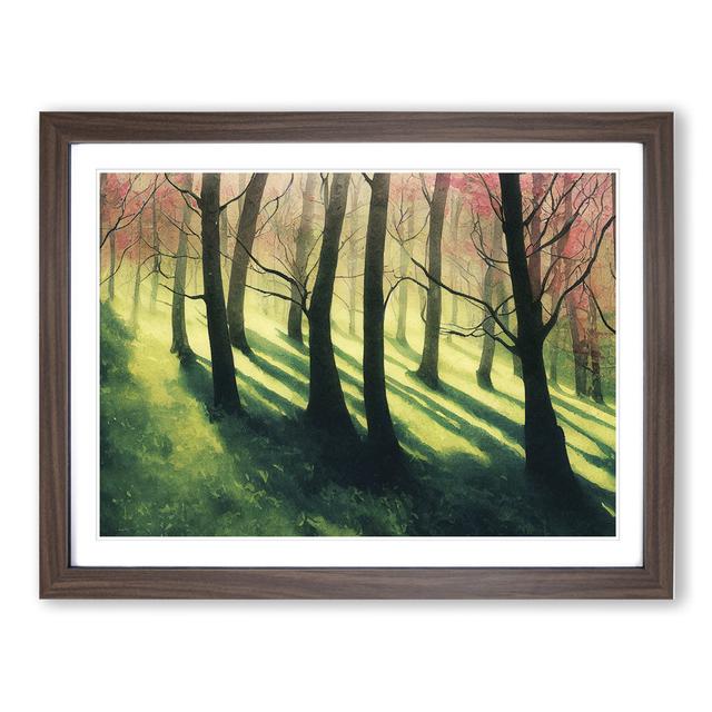 Sensational Spring Forest - Picture Frame Painting Alpen Home Size: 46cm H x 64cm W x 2cm D, Frame Colour: Walnut on Productcaster.