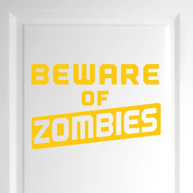 Beware of Zombies Door Room Wall Sticker Maturi Colour: Dark Yellow on Productcaster.