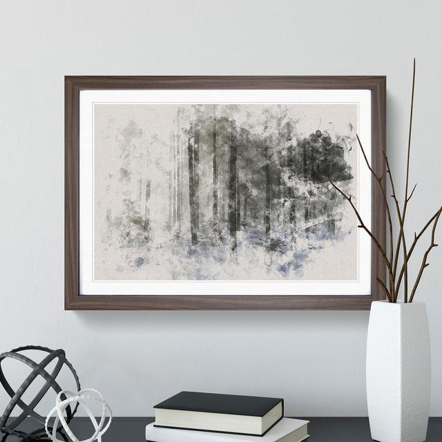 Winter Forest Vol.8 Watercolour - Picture Frame Graphic Art East Urban Home Size: 48cm H x 65cm W x 2cm D, Frame Option: Walnut on Productcaster.