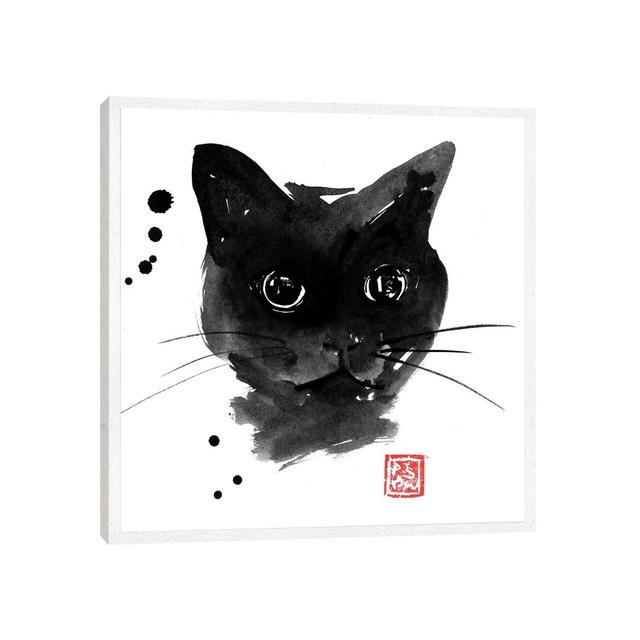 Chat Noir by Péchane - Print on Canvas Bloomsbury Market Format: White Framed, Size: 93.98cm H x 93.98cm W x 3.81cm D on Productcaster.