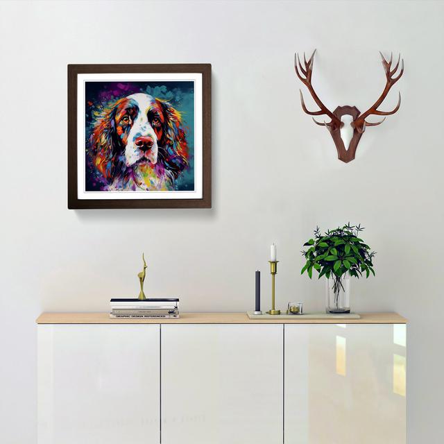 English Springer Spaniel Abstract Expressionism Marlow Home Co. Format: Walnut on Productcaster.