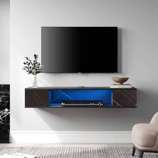 TV Stand for TVs up to 55" Blue Elephant Colour: Black on Productcaster.