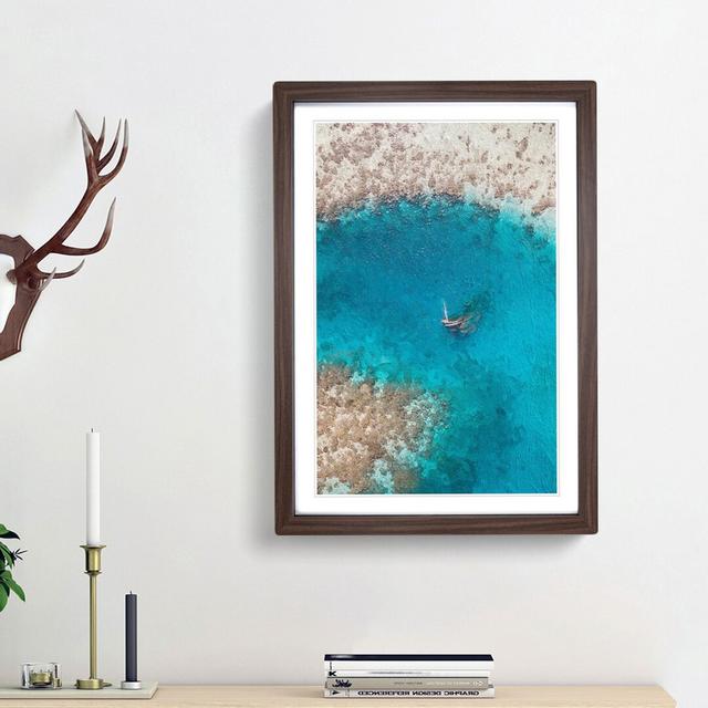 Sunken Ship in Keyodhoo Maldives - Picture Frame Painting Print East Urban Home Frame Option: Walnut Framed, Size: 36cm H x 27cm W x 2cm D on Productcaster.