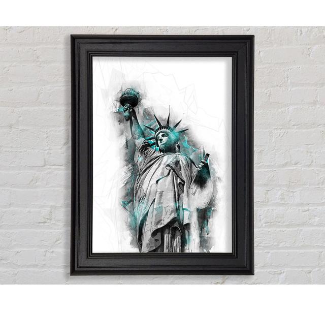 Statue Of Liberty Blues - Single Picture Frame Art Prints Rosalind Wheeler Size: 141.4cm H x 100cm W x 8cm D on Productcaster.