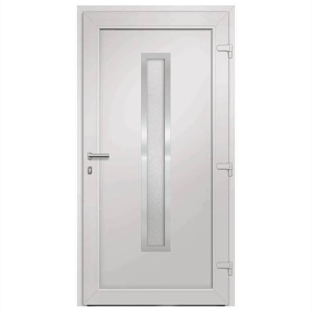 Fechteler Front Door Dakota Fields Door Size: 190cm H x 98cm W x 7cm D, Door Orientation: Right Handing, Finish: White on Productcaster.