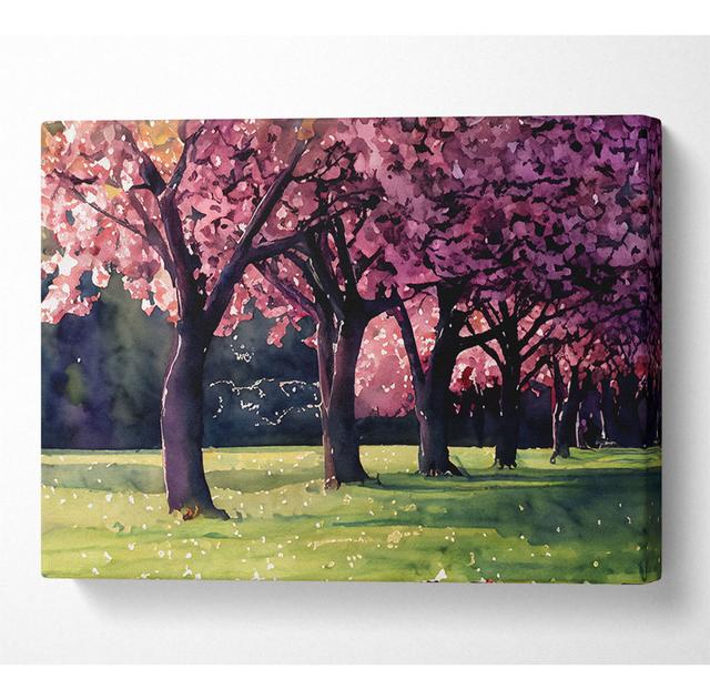 Cherry Blossom Lineup - Wrapped Canvas Art Prints ClassicLiving Size: 50.8cm H x 81.3cm W on Productcaster.