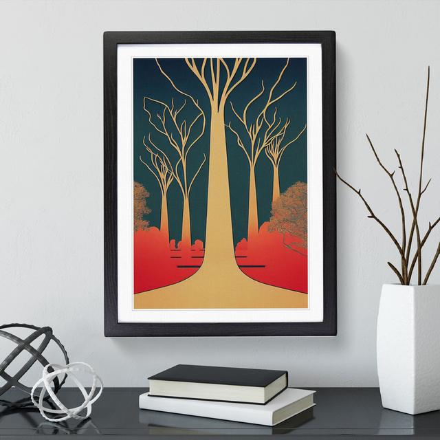 Bold Tree Art No.3 - Print Marlow Home Co. Format: Black Framed, Size: 48cm H x 36cm W, Matte Colour: White on Productcaster.