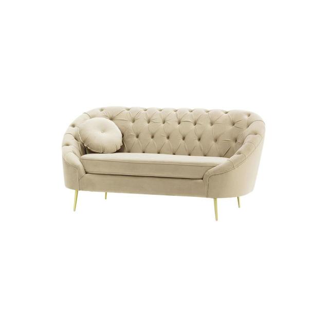 Bariaa 2 Seater Velvet Sofa & Chaise Canora Grey Upholstery Colour: Beige on Productcaster.