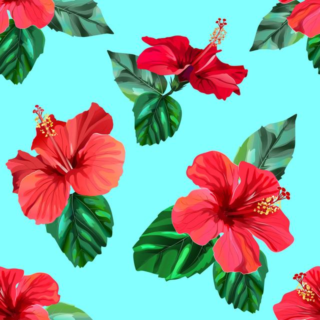 Witt Red Hibiscus by Mandryna - Wrapped Canvas Print 17 Stories Size: 51cm H x 51cm W x 3.8cm D on Productcaster.