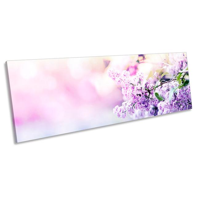 Spring Blossom Floral Flowers Print PANORAMA CANVAS WALL ART Picture Pink-Z1065 Ebern Designs Size: 40.64cm H x 121.92cm W x 2cm D on Productcaster.