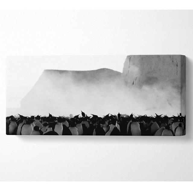 Pinguin Winter Panoramaleinwand Ebern Designs Größe: 71cm H x 162,5cm B x 10cm T on Productcaster.