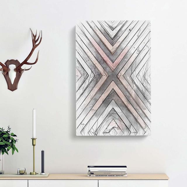 Geometric Pattern in Abstract - Wrapped Canvas Graphic Art Print East Urban Home Size: 91cm H x 60cm W x 3cm D on Productcaster.