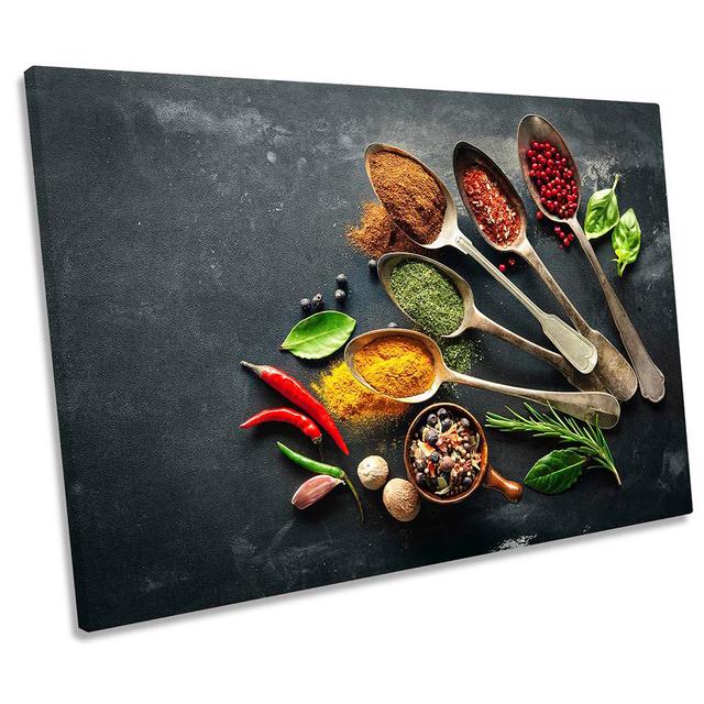 Spices Spoons Kitchen - Wrapped Canvas Photograph 17 Stories Size: 40.6cm H x 61cm W x 2cm D on Productcaster.