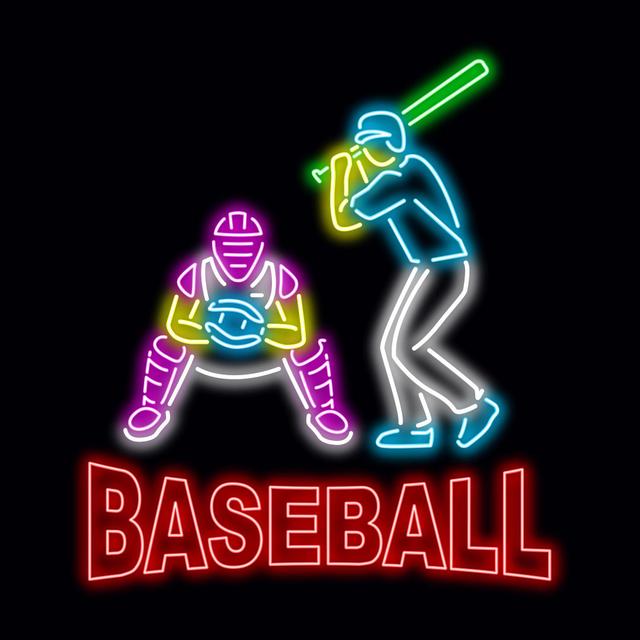 Baseball 60cm LED Sports Neon Sign Happy Larry on Productcaster.